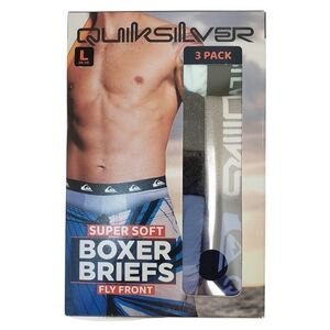 Quiksilver Men's Super Soft Boxer Briefs With Fly Front 3 Pairs NWT